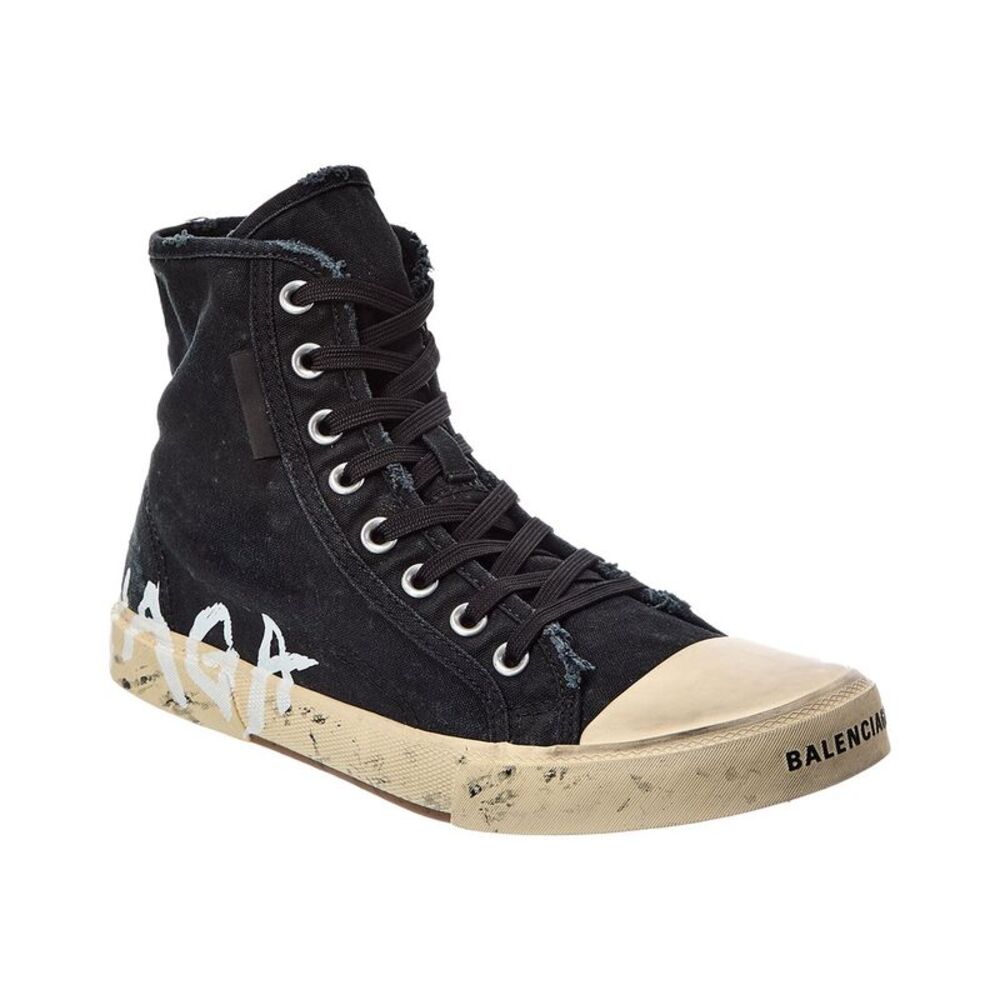 Balenciaga Paris Canvas High-Top Sneaker, Black